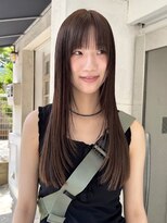 ムジーク(Musiiik)&nbsp;グレージュ/顔まわりレイヤー/ロング/20代