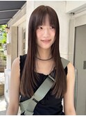 グレージュ/顔まわりレイヤー/ロング/20代