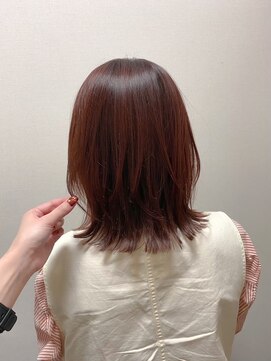 美容室 フォーリア Foglia ミディアムボブ　ピンクブラウン