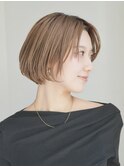 丸みショート・ボブ/丸顔/前髪あり/絶壁解消/３0代/４0代/５0代
