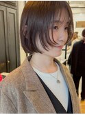 前上がり×顔まわりレイヤーのニュアンスボブ ▽福永