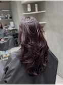 ミディアムレイヤーカットバタフライカットハッシュカット