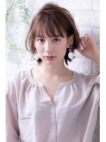 ヘアーアートシフォン 川口東口店(hair art chiffon) ピンクブラウンorグレーベージュの切りっぱなしボブ美髪ヘア