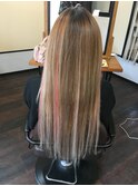 **シルバーグレージュチップエクステ**