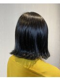 20代30代艶髪ボブ　ブルーブラック 