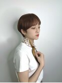 大人可愛い20代30代40代黒髪前下がりショートボブ丸みショート◎