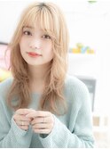 【macaron】透けるホワイティアッシュ☆外巻きパーマ風a