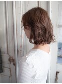 くすみオレンジの大人ボブ〔新小岩駅〕