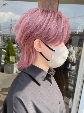 エルマーク(L-MARK) マッシュウルフダブルカラーブリーチツーブロックメンズウルフ