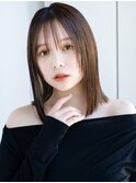 フェイスレイヤーハッシュカット顔周りカットシンプルストレート