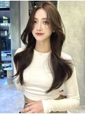 韓国風レイヤーカット ハッシュカット レイヤーカットロング
