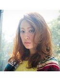 小顔レイヤーパーマチョコレートベージュハッシュカット30代40代
