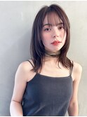 ヘルシーミディアムレイヤー 似合わせカット顔周りカット