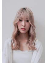 ソレイユトウキョウシブヤ(SOLEIL TOKYO shibuya)&nbsp;ロング顔周りレイヤー韓国ブリーチホワイトベージュルーツカラー