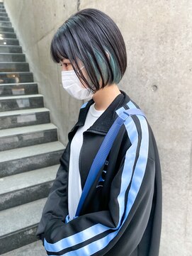 レフ(LEF) インナー/イヤリング/ブルー/寒色/ミニボブ/コンパクトショート