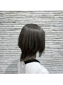 くびれボブミニウルフ透明感シルバーアッシュグレージュカラー
