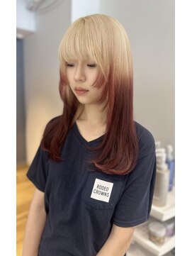 ノラ ウメダ(NORA UMEDA) 【chiaki】wine red rootsハイトーンデザインカラールーツカラー