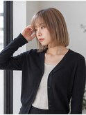 切りっぱなしボブ/シンプルボブ/ハニーベージュカラー