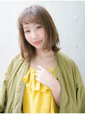 グレージュ 小顔 大人かわいい 切りっぱなしボブ☆