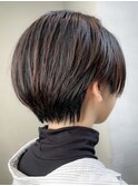 丸みショート・ハイライト・ブラウン
