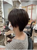 丸めショートボブ