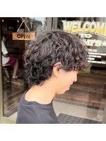 ラボーテイサミヘアーイースト(La.beaut'e ISAMI HAIR EAST) MEN’S HAIRハイライトマッシュパーマ〈理容室〉東浦和メンズ