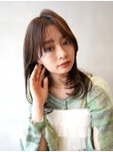 ミディアムレイヤー/韓国ヘア/レイヤーカット/顔周りレイヤー