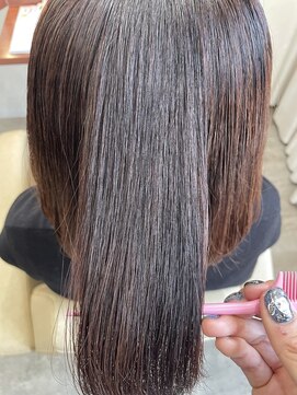 アーキヘアーカリス(archi hair charis) 弱酸性ストレート×髪質改善トリートメント×ブラウンカラー