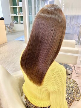 アールヘアーデザイン 藤が丘(r hair design) サラツヤロングベージュカラーブリーチしない透明感カラー
