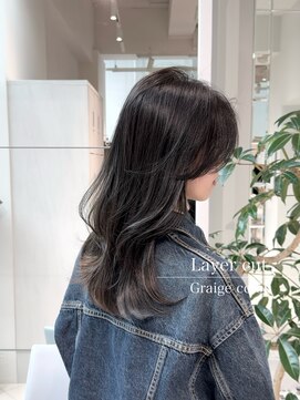 ザックギンザ(ZACC ginza) ロングレイヤー/セミロング/暗髪艶色/透明感グレージュ/縮毛矯正