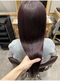 髪質改善×ワインレッド