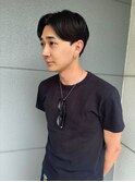 社会人◎センターパートパーマなし清潔感マッシュ