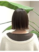 秋の大人ボブ◎切りっぱなし×前髪なしで抜け感