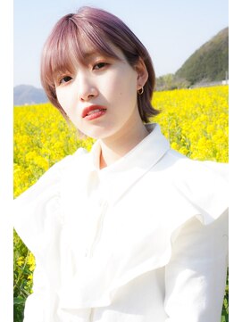 ユラギフロムユイマァル 水島店(YURAGI from YUIMARL) 20代30代ショートピンクラベンダーブリーチダブルカラー