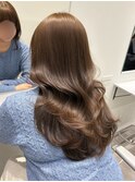 横浜髪質改善韓国ハッシュカットレイヤーロングオリーブベージュ