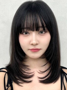 アッシュ 新杉田店(Ash) 新杉田レイヤーカット韓国ダブルカラー顔周り前髪カットボブ