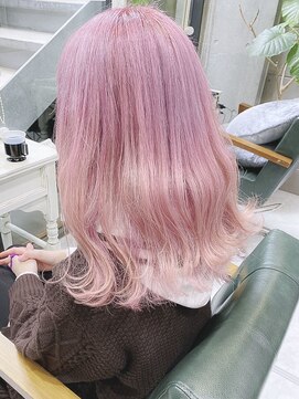 デイズ(days) ハイトーンカラー ピンクパープルブリーチ ミルクティーピンク