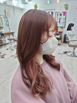 アーシェ 横浜店(A'SHE) インナーカラー ピンクベージュ