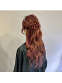 #ハーフアップ#アレンジ#アリエルカラー