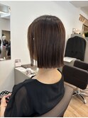 外ハネボブ　切りっぱなし　ストレートボブ　髪質改善　大人ボブ
