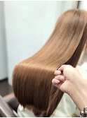 【HIROSE】@hirose.belsia 　ミルキーベージュ×リンゴ髪質改善