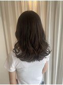 アッシュカラー/透明感カラー/巻き髪