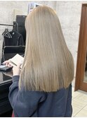 バレイヤージュコントラストハイライトミルクティーベージュ