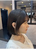 大人可愛い20代30代40代黒髪前下がりショートボブ丸みショート◎