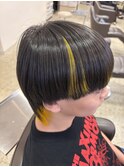 マッシュウルフハイライトインナーカラーエンドカラー