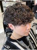 20代30代韓流☆ツイストパーマショートマッシュアッシュブラック