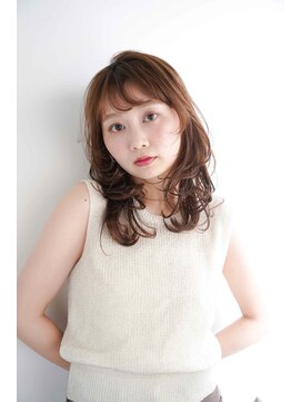 トクテ 高円寺(tokute) くびレイヤーエモージュ前髪モテベージュレイヤーミディ/高円寺