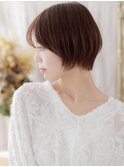 ■シースルーバングマロンベージュ丸みショート709浦和20代30代