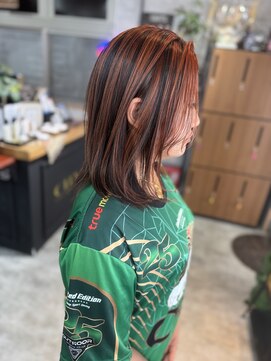 シールドヘアー 沖縄 新都心(C'LD Hair) ハイライトデザイン○オレンジカラー