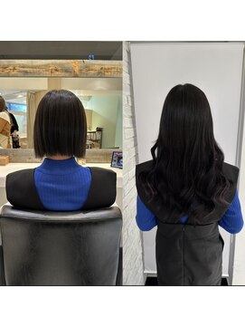 リゼル シブヤ(RISEL SHIBUYA) エクステ80本でボブからロングに大変身!